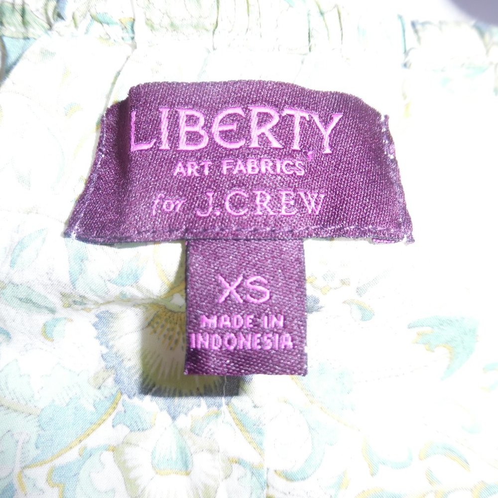J. Crew Liberty London Peasant Lodden Paisley Cotton Casual Shirt Top Blouse XS - Picture 11 of 12